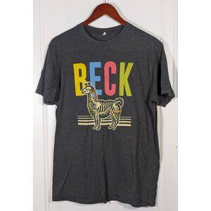 BECK Llama Skeleton Guero 2005 Tour Alt Rock Concert T-Shirt Tee Size Large Gray